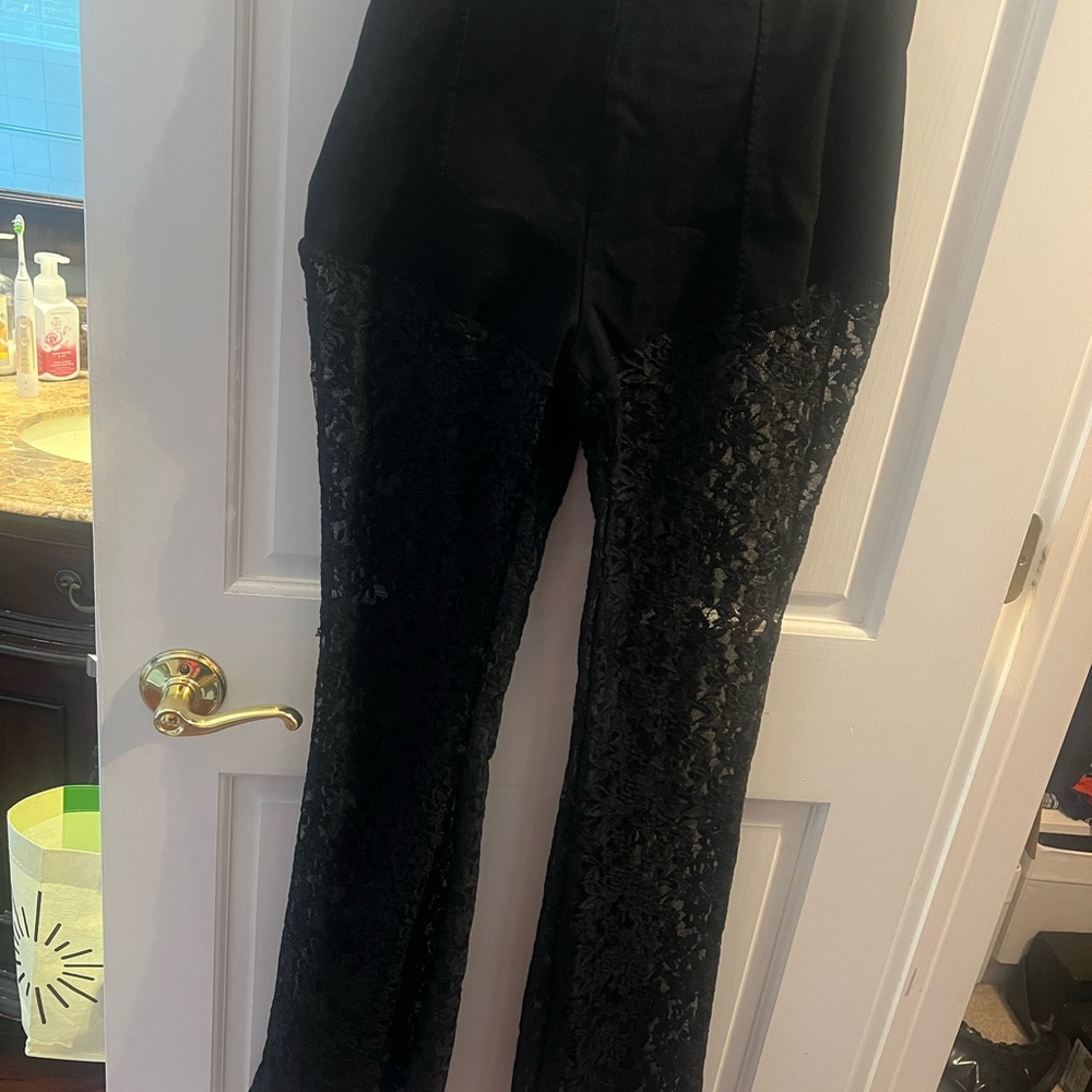 Fashion Nova Black Lace Flare Jeans